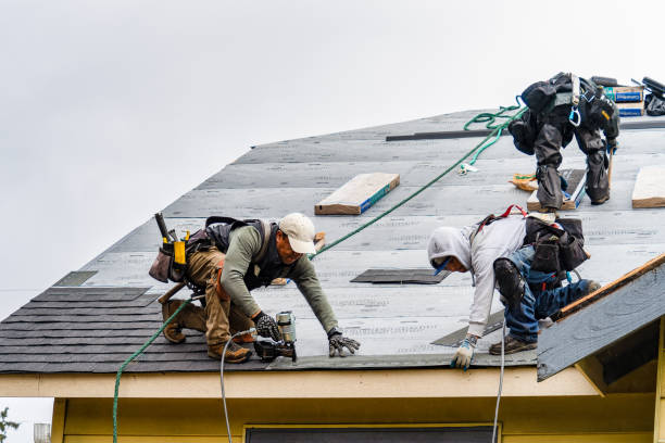 Professional Gutter Installation technician working in Albany, NY
